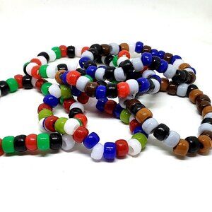 BUNDLE! Rave Kandi Single Beaded Bracelets in Neutral Colors for him, fo…